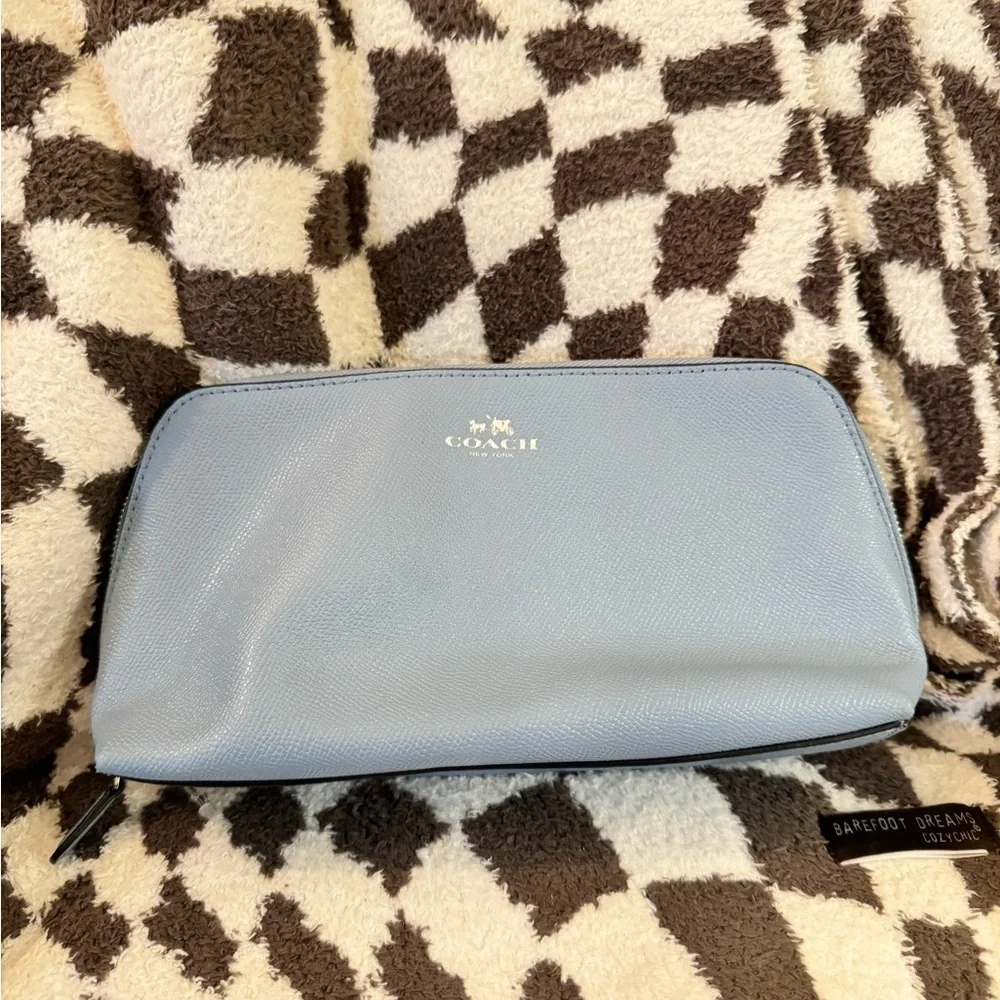 NWT Coach Cosmetic Case light blue